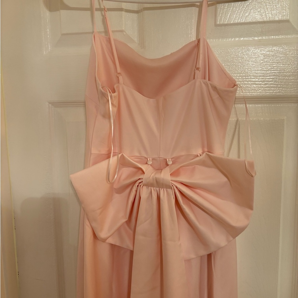 Elegant Pink Bow Dress